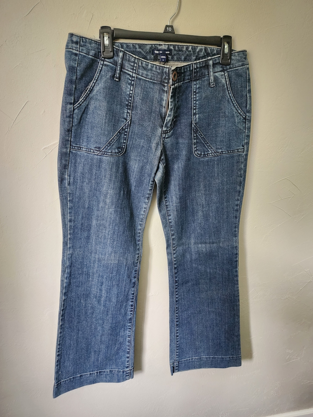 GAP Women's Blue Denim Bootcut Jeans with Front Patch Pockets Size 8